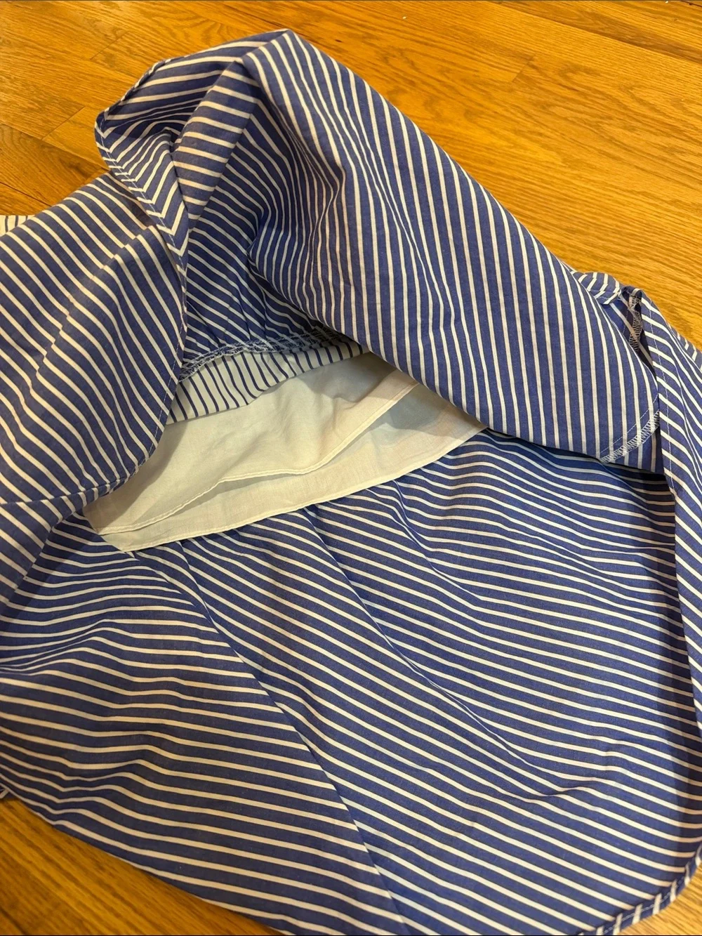 J Crew Striped Fit & Flare Blue/White Ruffle Hem Women's Skirt, 6 Nautical Chic